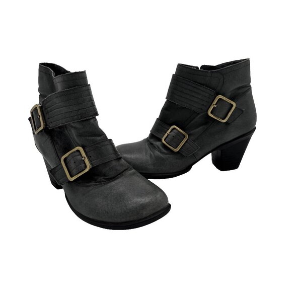 MIZ MOOZ Size 8 Gray Women Evan Leather Zippered Ankle Boots Booties - Picture 2 of 15
